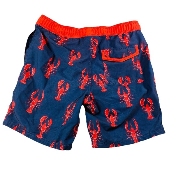 Goodfellow Men Swim Trunks Lobster .. Red/blue Sz M New - Picture 2 of 3